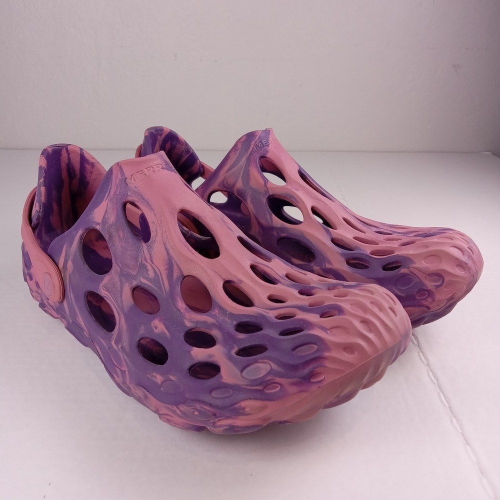 Merrell Hydro Moc Clog Purple Pink Tie Dye Water Shoes Size 10 Beach Pool Hiking